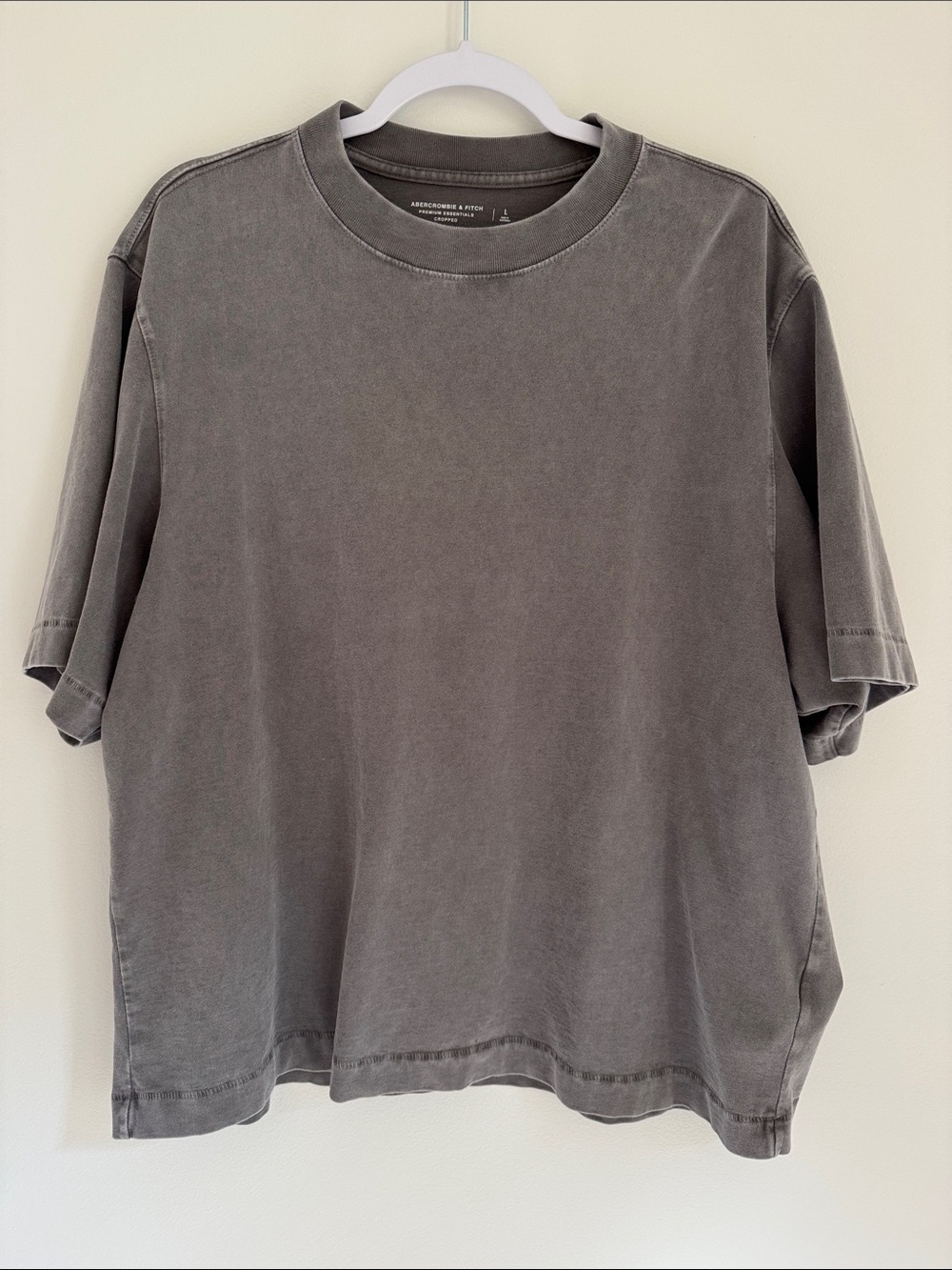 Abercrombie & Fitch Men's Washed Gray Crewneck T‑Shirt
